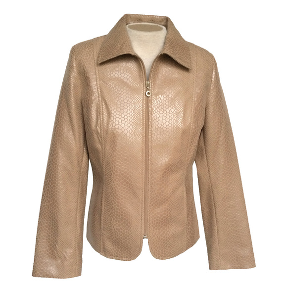 TanJay Jackets & Blazers - TanJay NWOT Faux Leather Snakeskin Zip Jacket 8